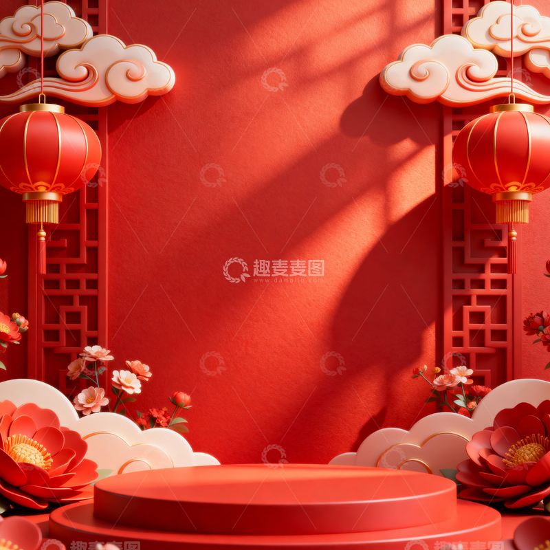 高清大图下载【趣麦麦图】新年元旦春节背景_方屏013