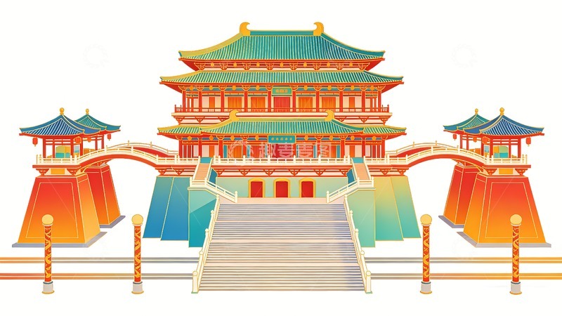 高清大图下载【趣麦麦图】彩色大唐芙蓉园