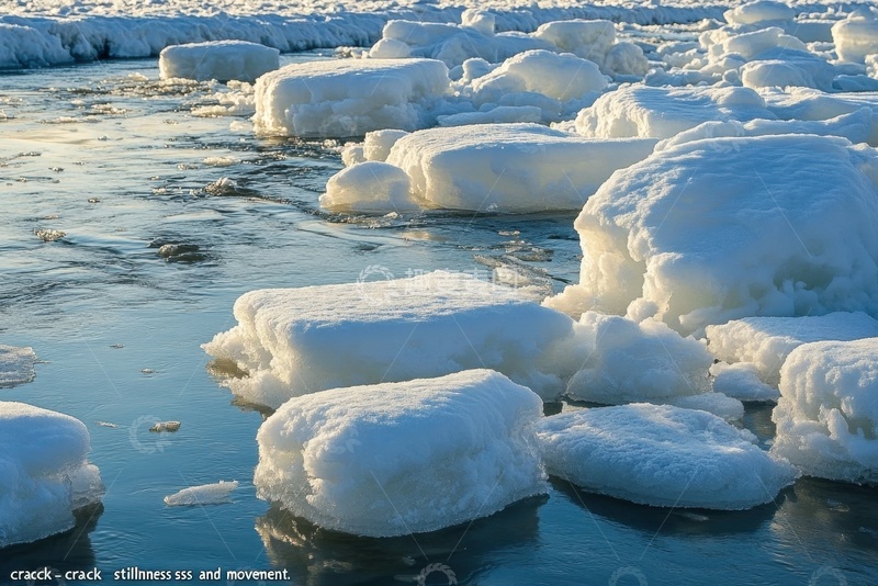 高清大图下载【趣麦麦图】冬季河面上的冰块冰川
