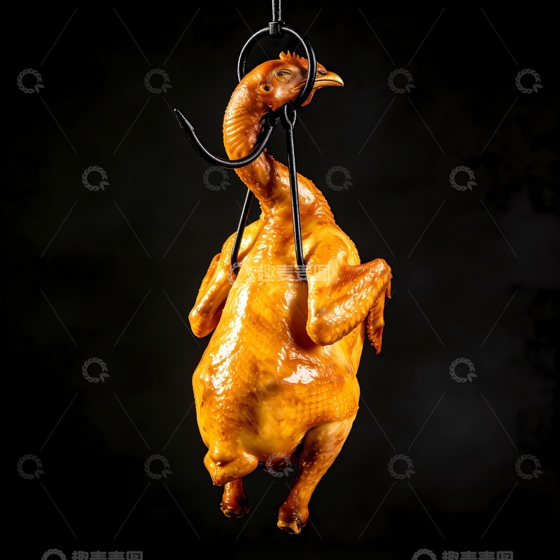 高清大图下载【趣麦麦图】一只美味的吊烧鸡