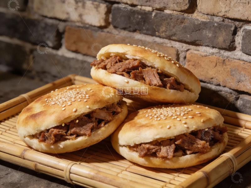 高清大图下载【趣麦麦图】中式肉夹馍美食摄影