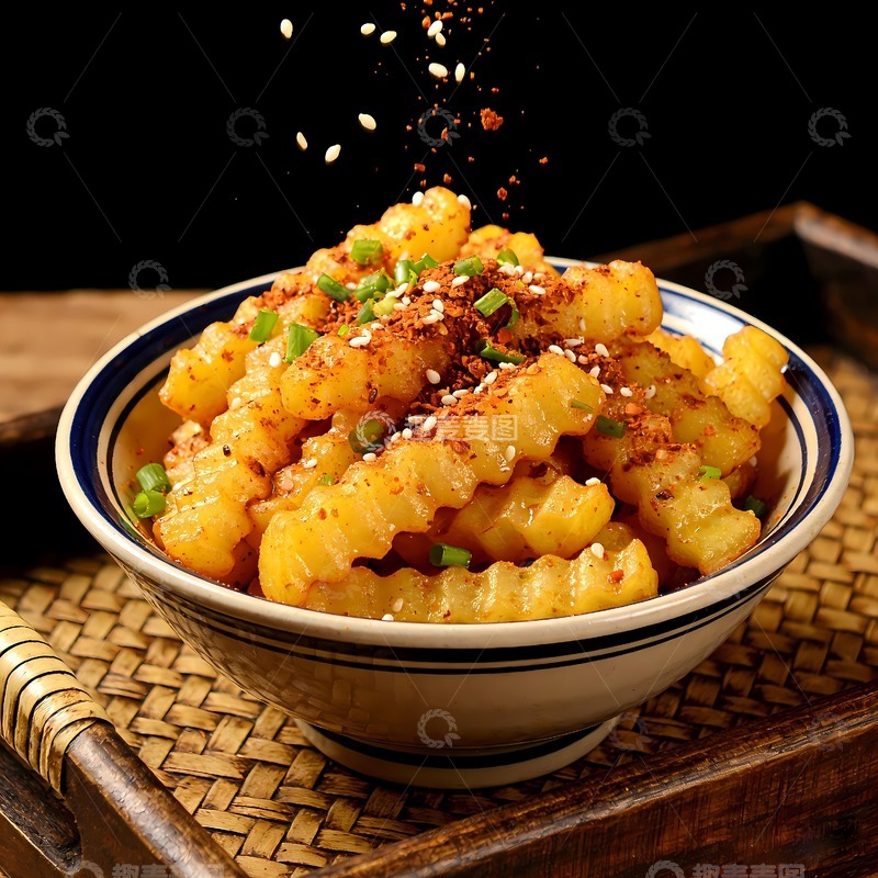 高清大图下载【趣麦麦图】狼牙土豆小吃