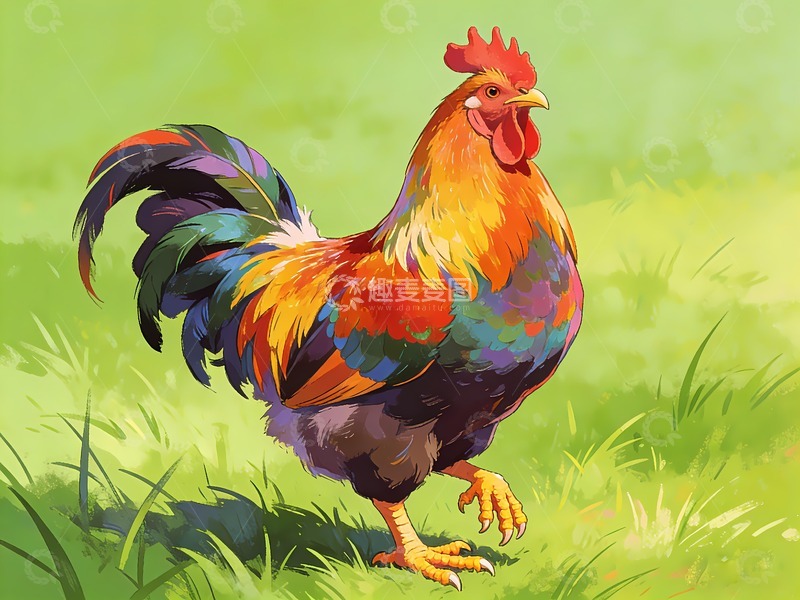 高清大图下载【趣麦麦图】漂亮的大公鸡