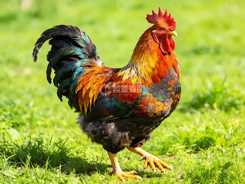 高清大图下载【趣麦麦图】一只散步的大公鸡