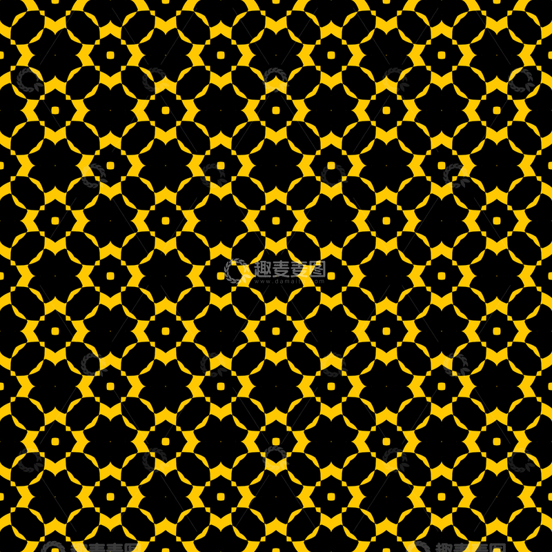 源文件下载【趣麦麦图】黄黑几何花纹背景图245