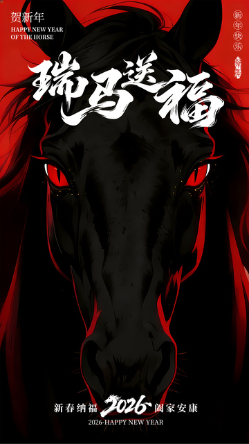 马年简约海报