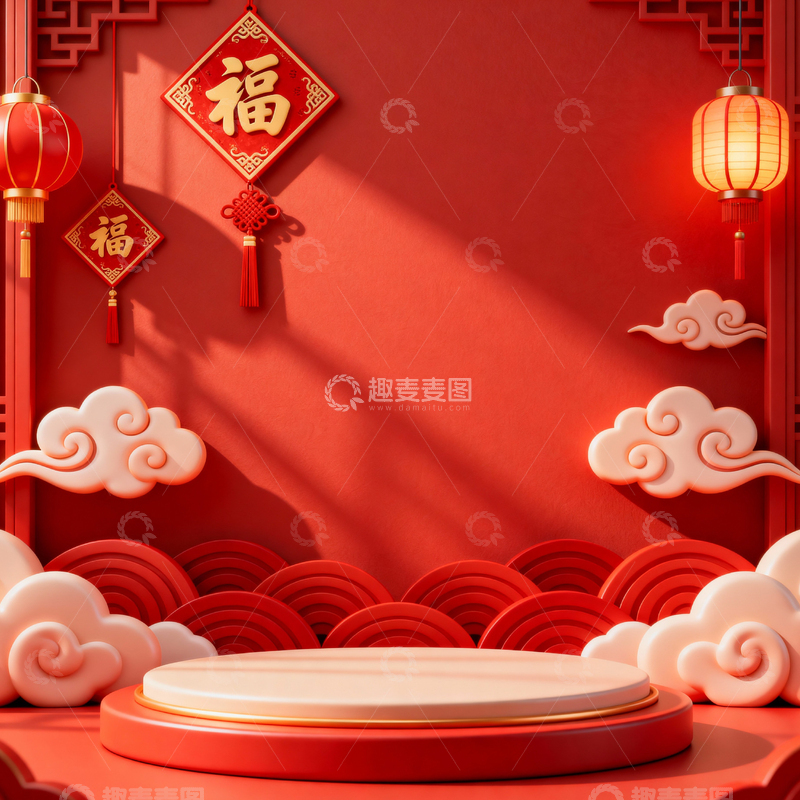 高清大图下载【趣麦麦图】 新年元旦春节背景_方屏026