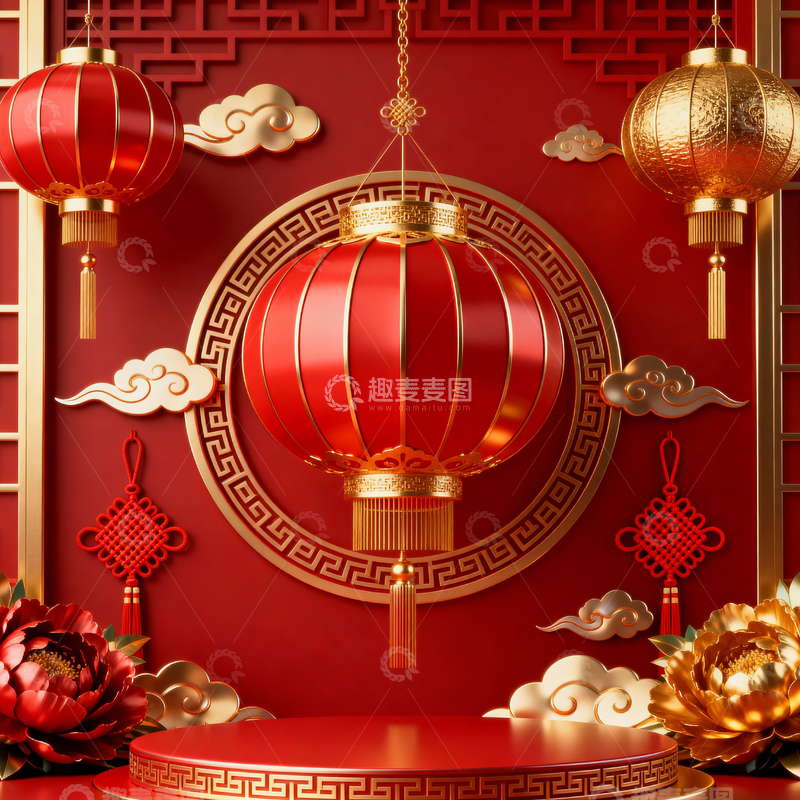 高清大图下载【趣麦麦图】 新年元旦春节背景_方屏027