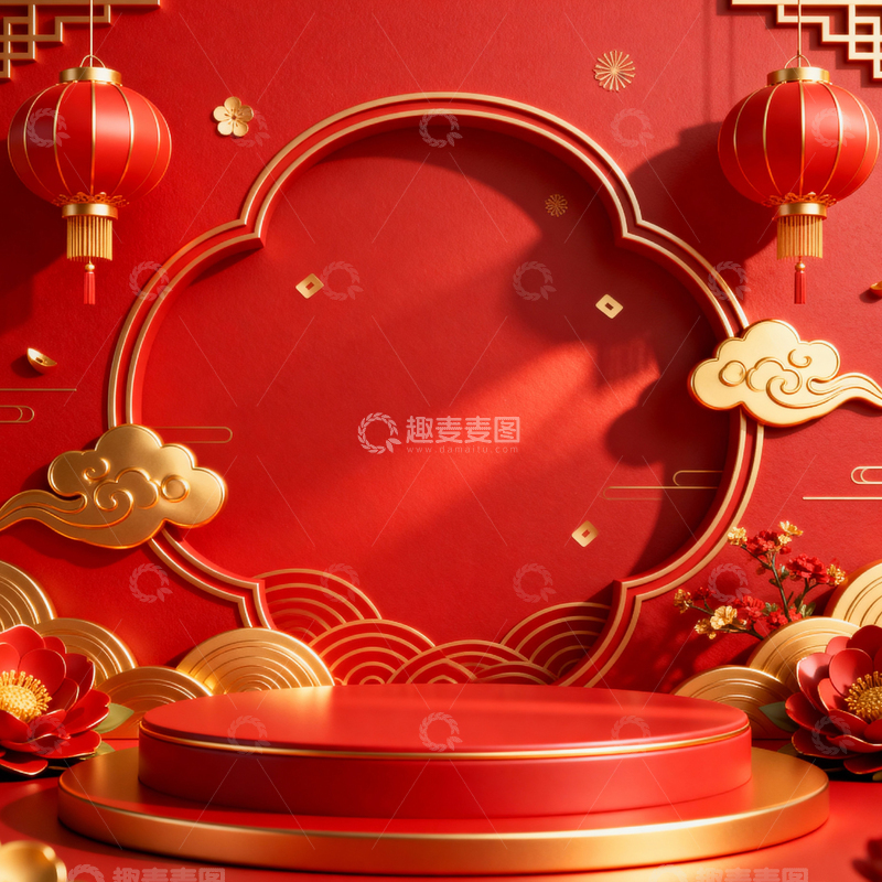 高清大图下载【趣麦麦图】新年元旦春节背景_方屏045