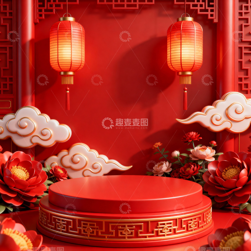 高清大图下载【趣麦麦图】新年元旦春节背景_方屏057