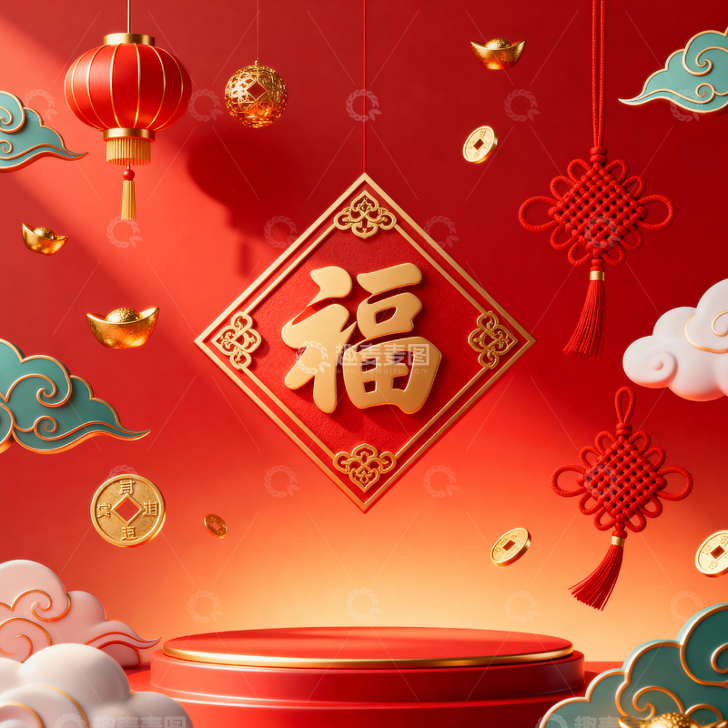 高清大图下载【趣麦麦图】 新年元旦春节背景_方屏037
