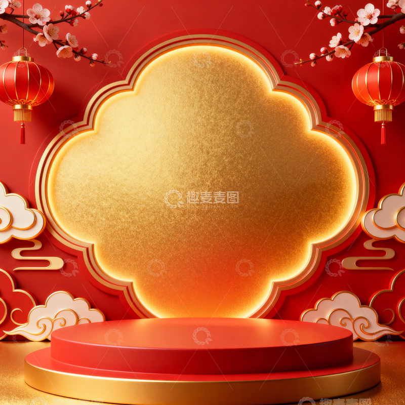 高清大图下载【趣麦麦图】新年元旦春节背景_方屏046