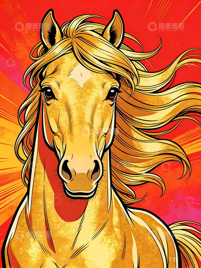 高清大图下载【趣麦麦图】2026你年骏马挂画
