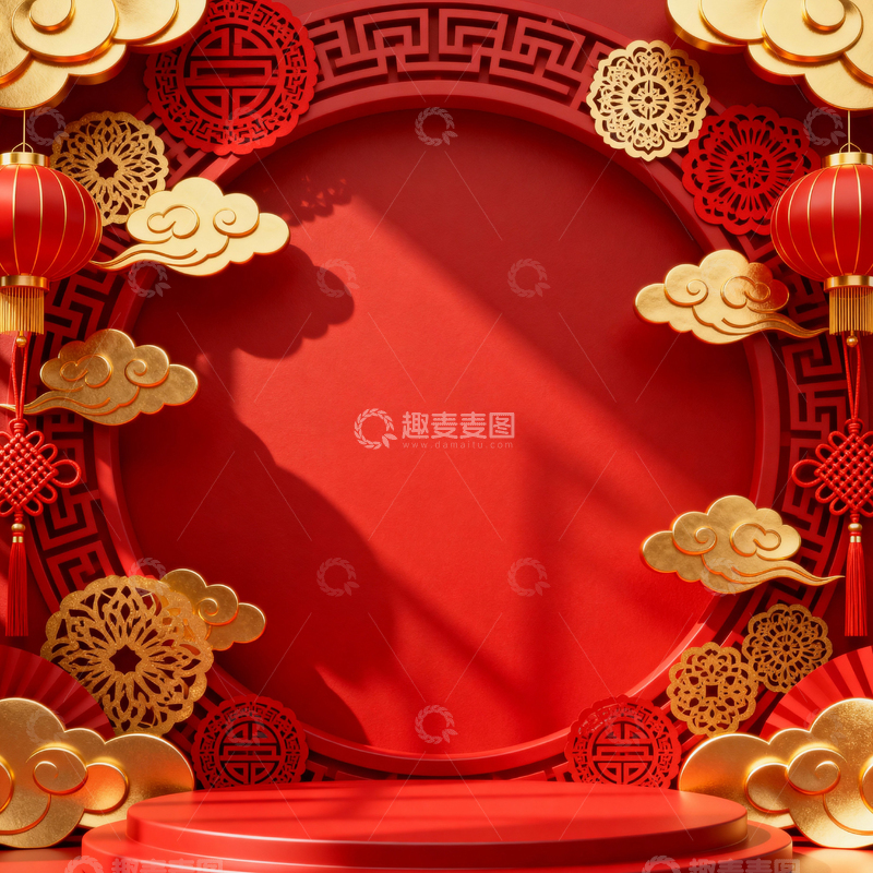 高清大图下载【趣麦麦图】新年元旦春节背景_方屏047