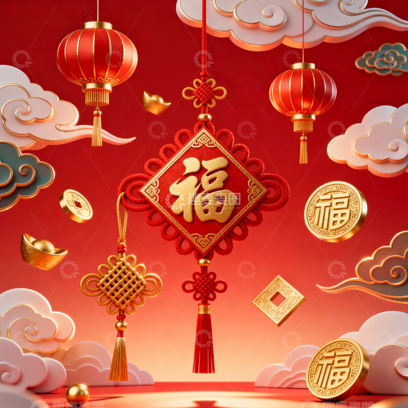 高清大图下载【趣麦麦图】 新年元旦春节背景_方屏038