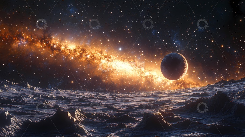 高清大图下载【趣麦麦图】科幻星空行星景观壁纸