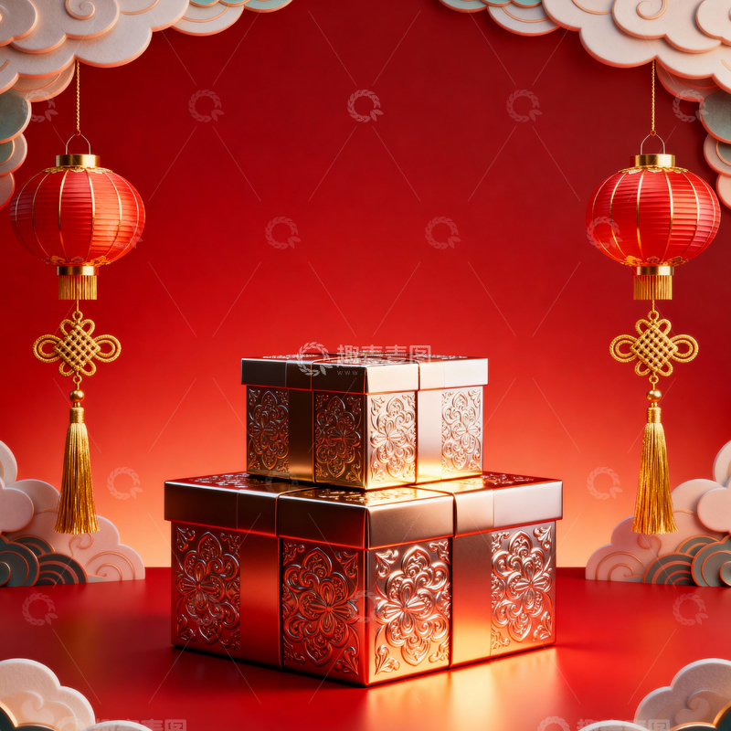 高清大图下载【趣麦麦图】新年元旦春节背景_方屏053