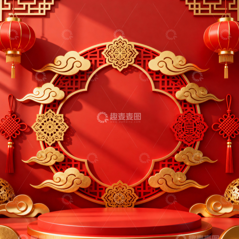 高清大图下载【趣麦麦图】新年元旦春节背景_方屏060