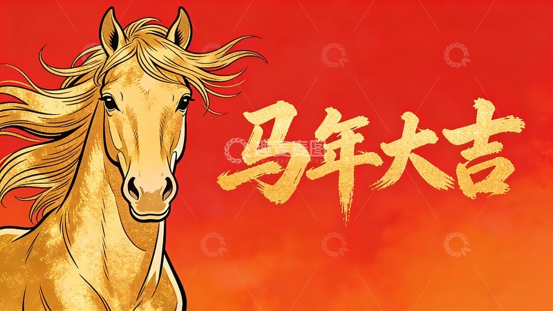 高清大图下载【趣麦麦图】2026马年大吉