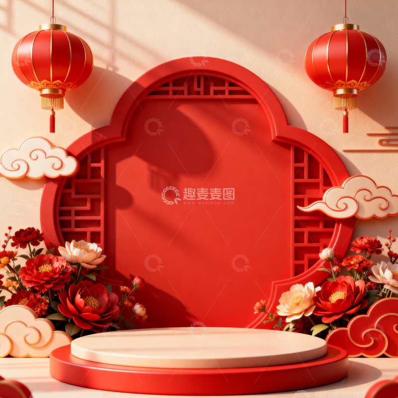 高清大图下载【趣麦麦图】新年元旦春节背景_方屏054