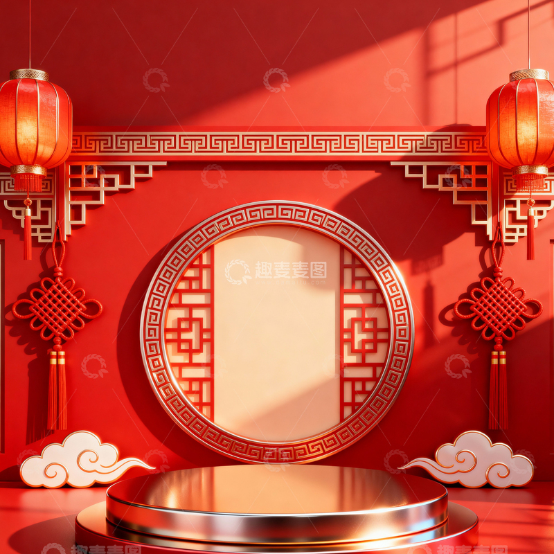 高清大图下载【趣麦麦图】新年元旦春节背景_方屏042