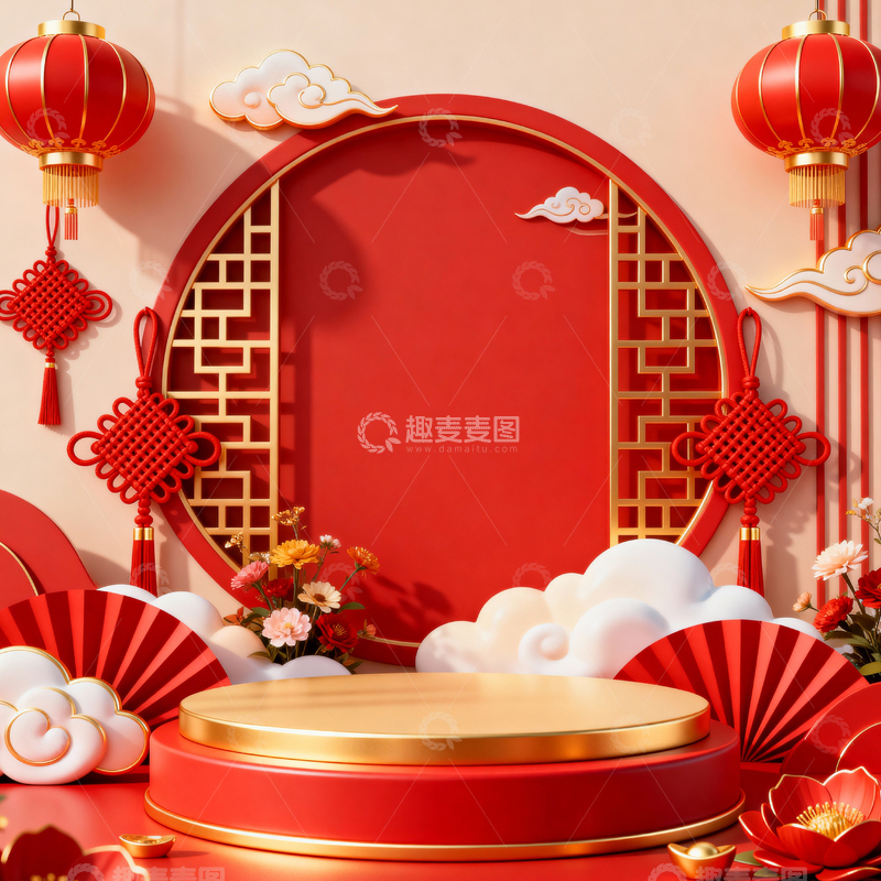 高清大图下载【趣麦麦图】新年元旦春节背景_方屏044