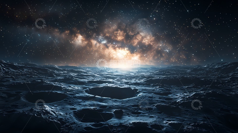 高清大图下载【趣麦麦图】科幻星空月球表面