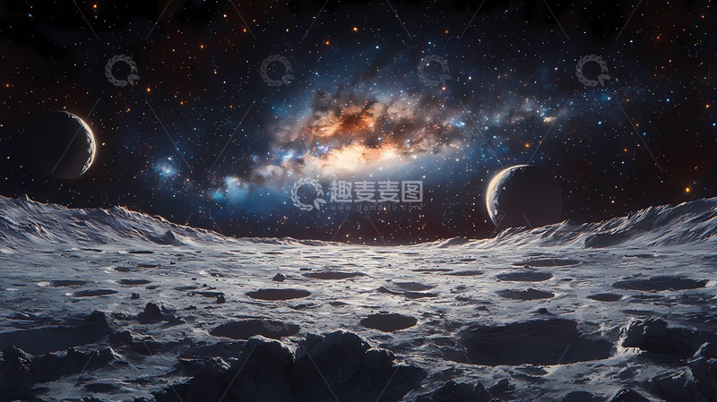 高清大图下载【趣麦麦图】星际月球景观科幻图片