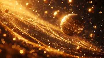 梦幻金色星球光影效果