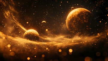 金色宇宙科幻场景壁纸
