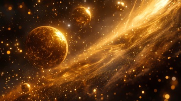 金色星系科幻背景