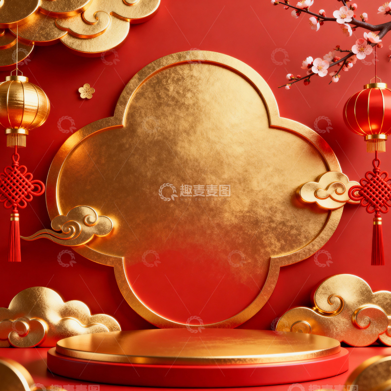 高清大图下载【趣麦麦图】新年元旦春节背景_方屏041