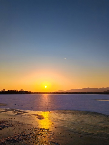 海滩日落美景自然风光摄影