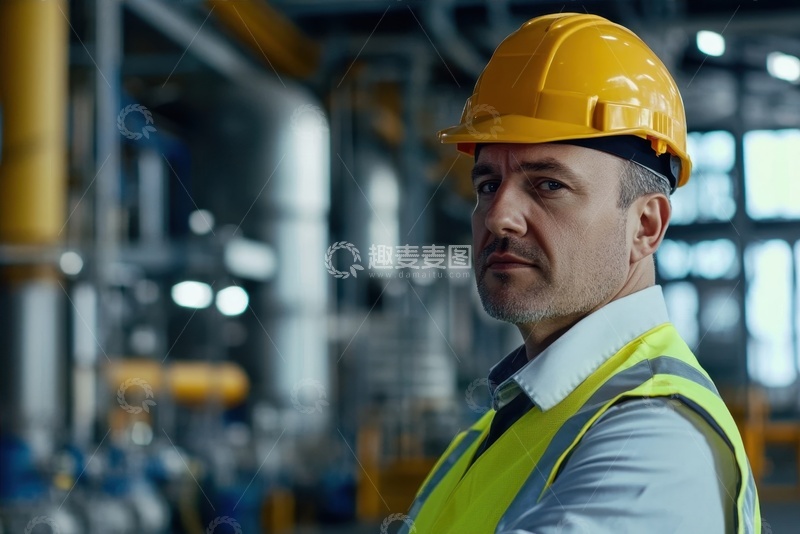 高清大图下载【趣麦麦图】工厂里的一位工人