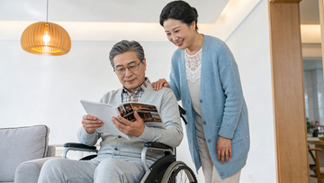 温馨家居老年阅读书籍生活场景