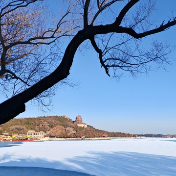 冬日雪景山水风光摄影