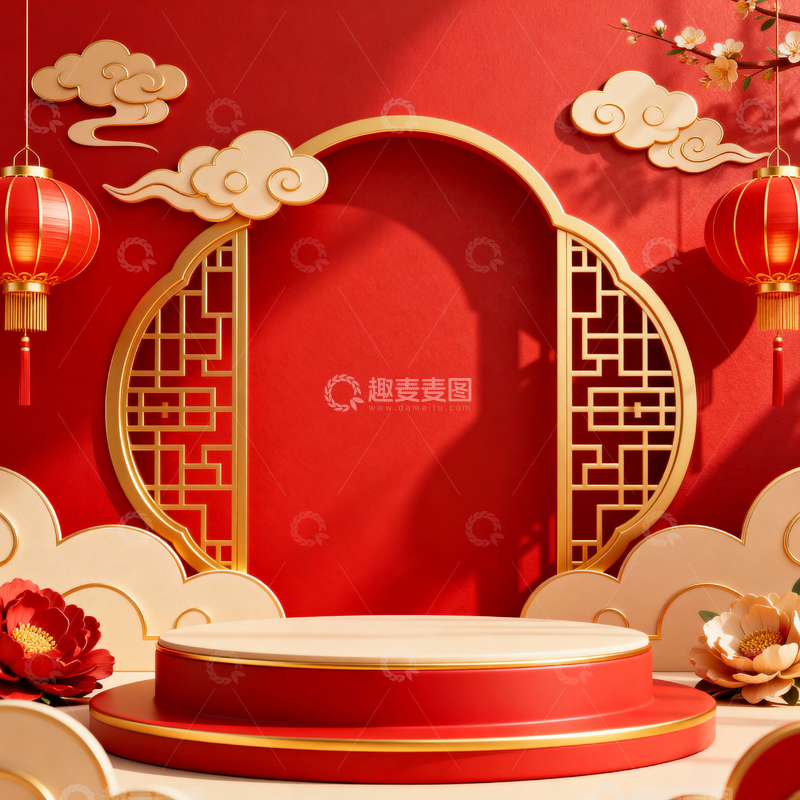 高清大图下载【趣麦麦图】-新年元旦春节背景_方屏074