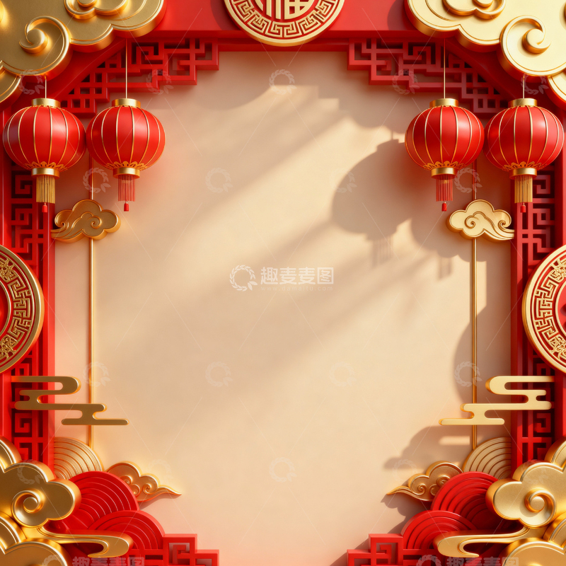 高清大图下载【趣麦麦图】-新年元旦春节背景_方屏087