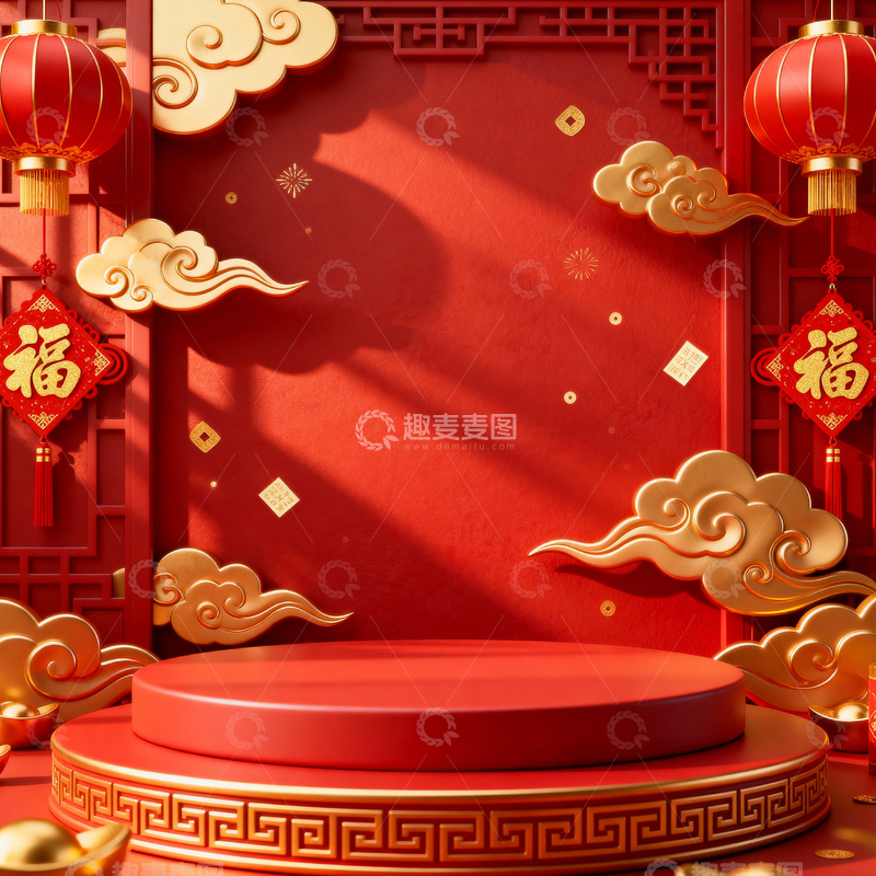 高清大图下载【趣麦麦图】-新年元旦春节背景_方屏084