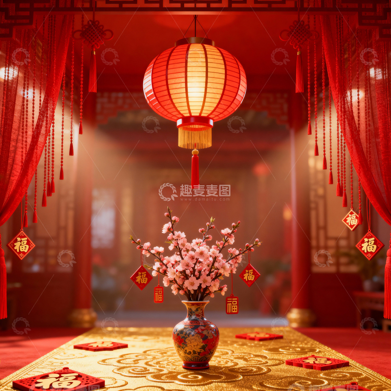 高清大图下载【趣麦麦图】新年元旦春节背景_方屏068