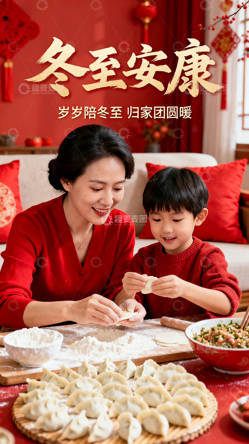 高清大图下载【趣麦麦图】节气冬至海报