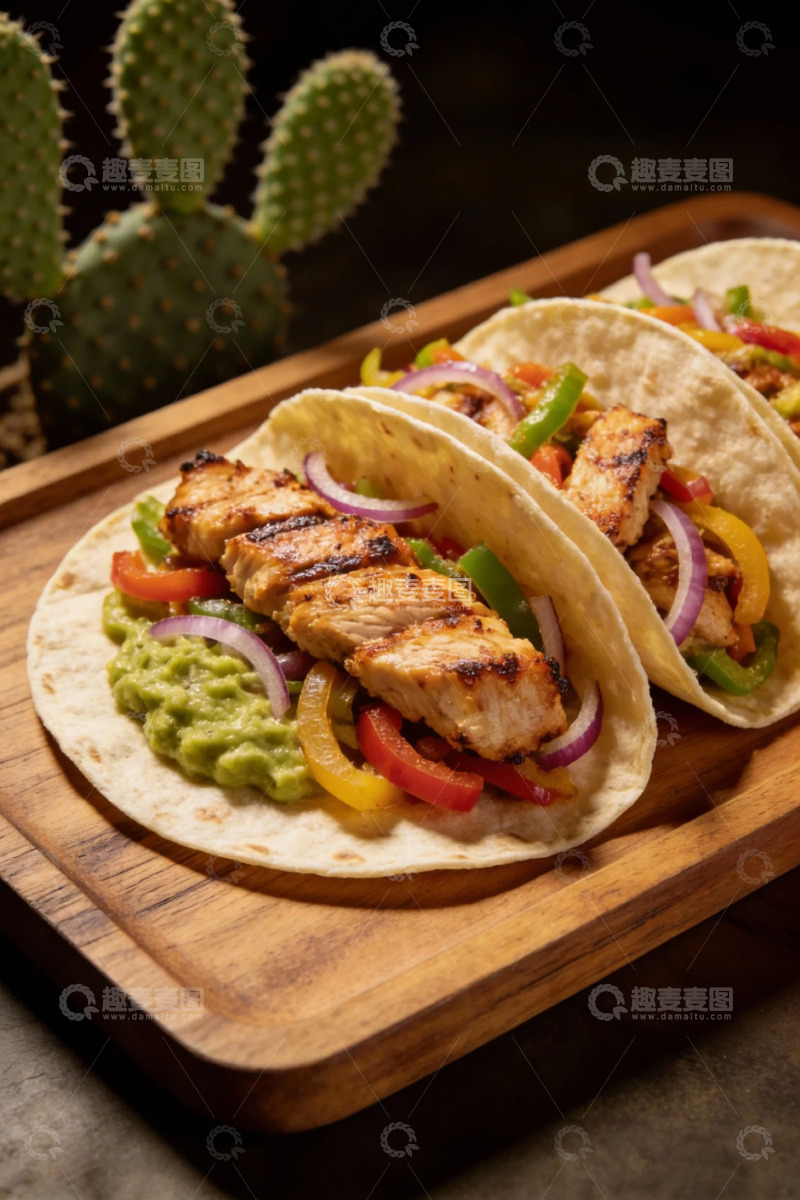 高清大图下载【趣麦麦图】墨西哥风味烤鸡塔可美食摄影