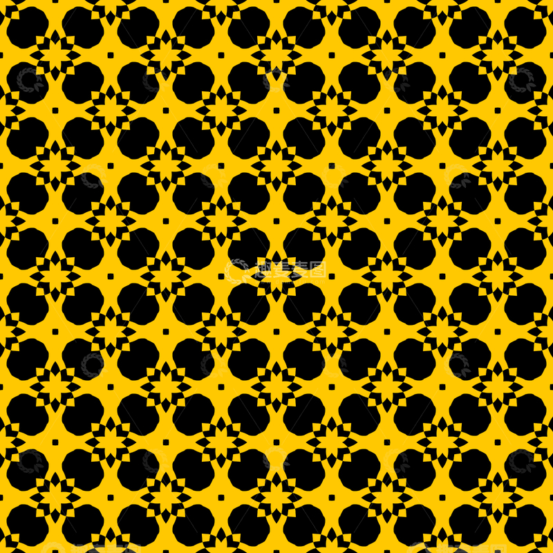 源文件下载【趣麦麦图】黄黑几何花纹背景图357