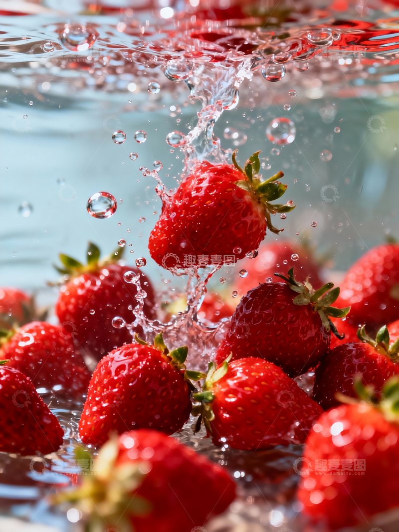 源文件下载【趣麦麦图】水中的草莓4