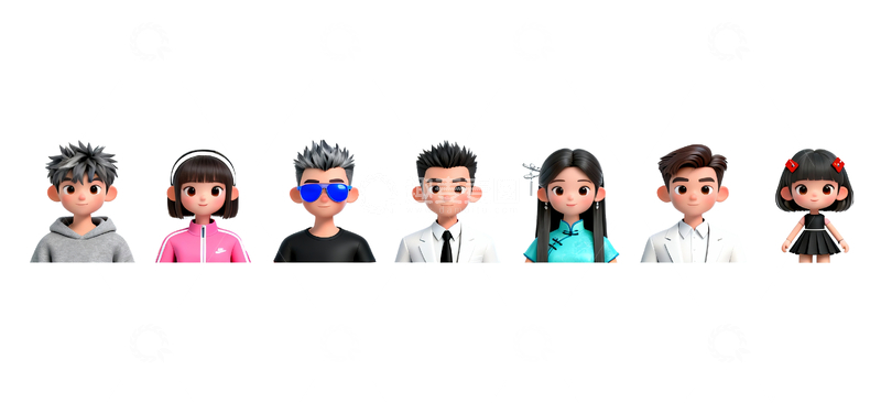 源文件下载【趣麦麦图】3d建模卡通人物头像17