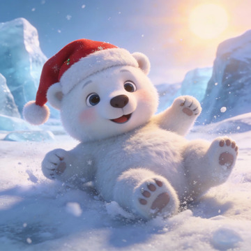 冰雪圣诞节白熊卡通形象