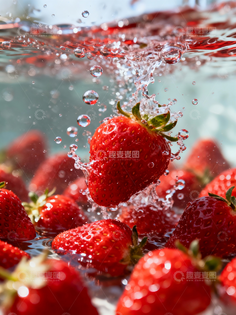 源文件下载【趣麦麦图】水中的草莓1
