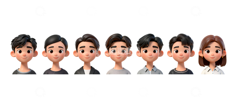 源文件下载【趣麦麦图】3d建模卡通人物头像11