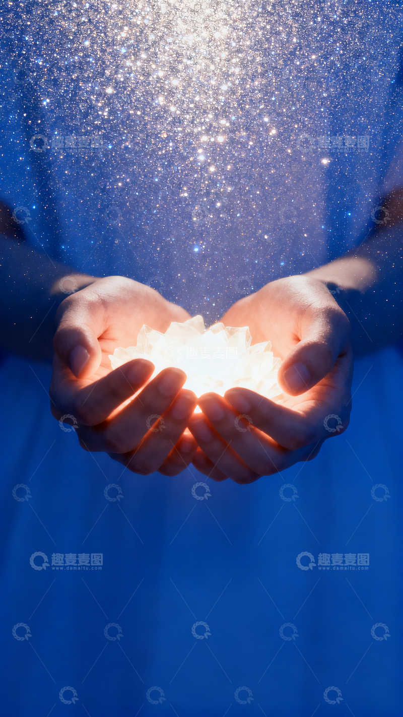 源文件下载【趣麦麦图】双手捧着一束光2