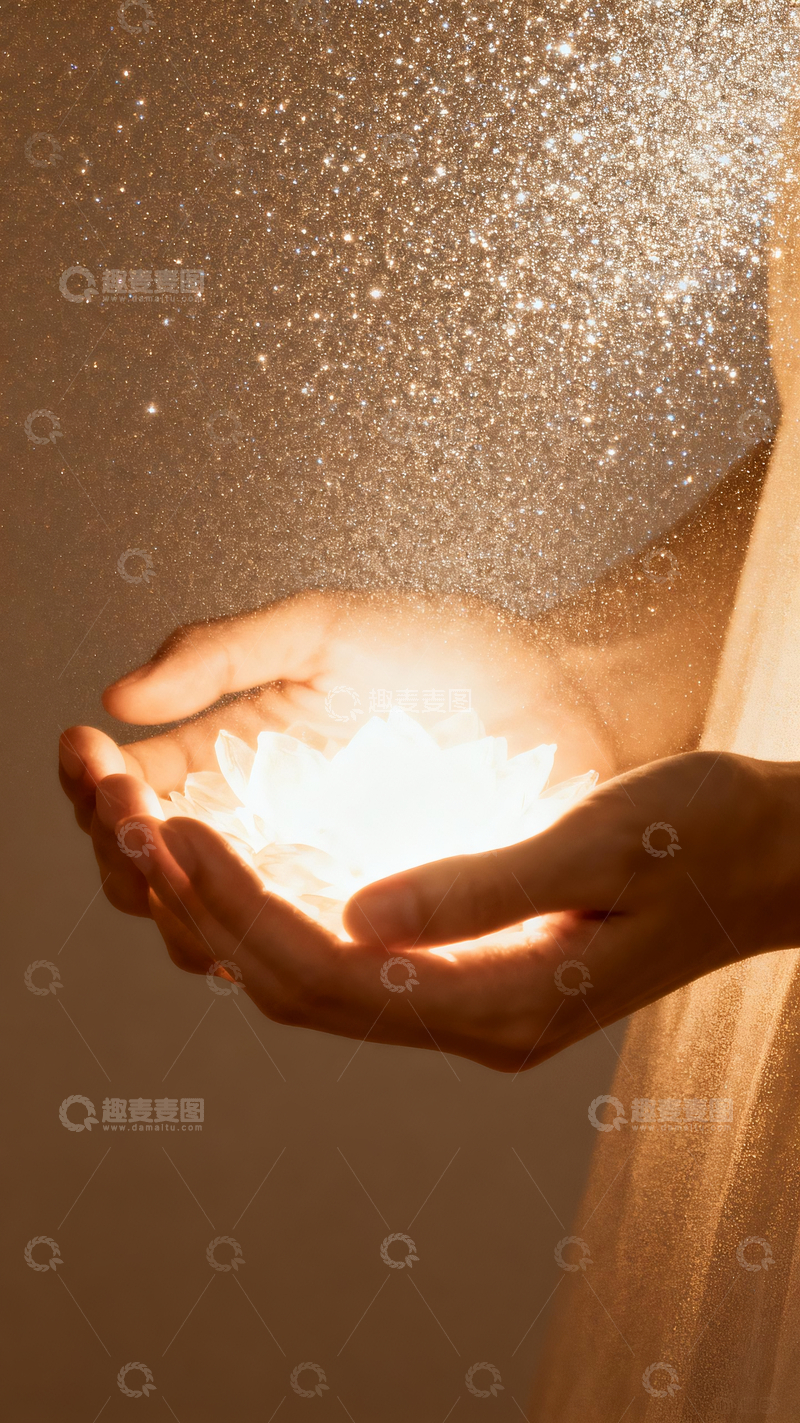 源文件下载【趣麦麦图】双手捧着一束光4